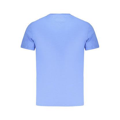 Activewear T-Shirt by Tommy Hilfiger for men in cotton light-blue & print presents a kinetic silhouette, showcasing the kinetic and alongside functional for a premium, athletic look.