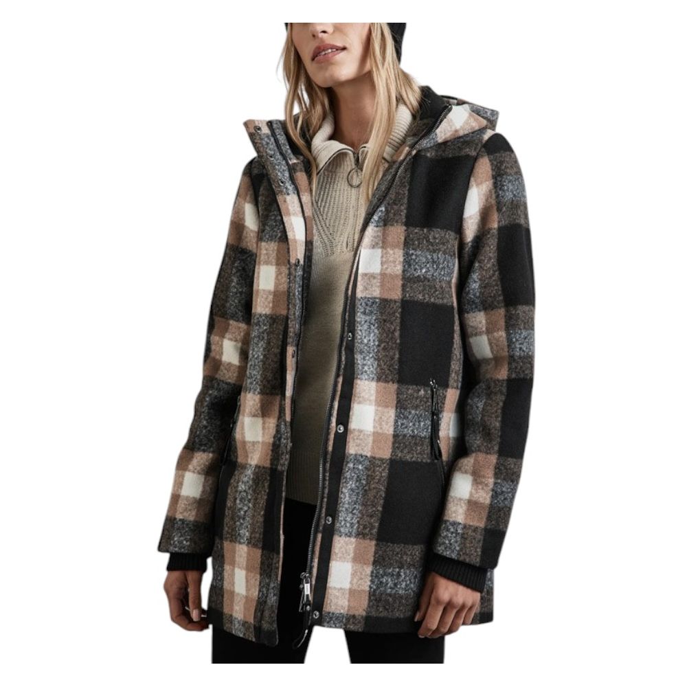 Hooded Overcoat by Street One for women in polyester beige features an satoral silhouette, showcasing a sophisticated hooded neckline and satoral thermal, pockets & hooded for a premium, timeless look.