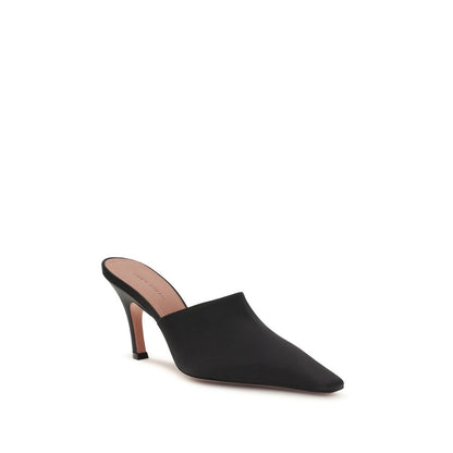 Mules Sandals by Amina Muaddi for women in silk black & signature features an effortlessly chic silhouette from the Jamie Women's Silk Mules Sandals collection, showcasing a effortlessly chic and elegant .