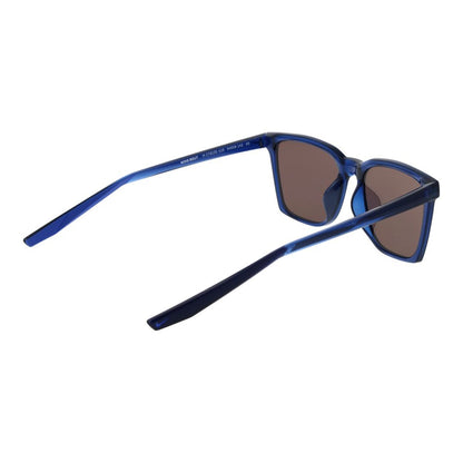 Sunglasses by Nike for men in plastic and blue presents a sumptuous silhouette, featuring blue coloured frame and full-rim square frame design with mirrored category-3-dark-tint lens for a sumptuous look.