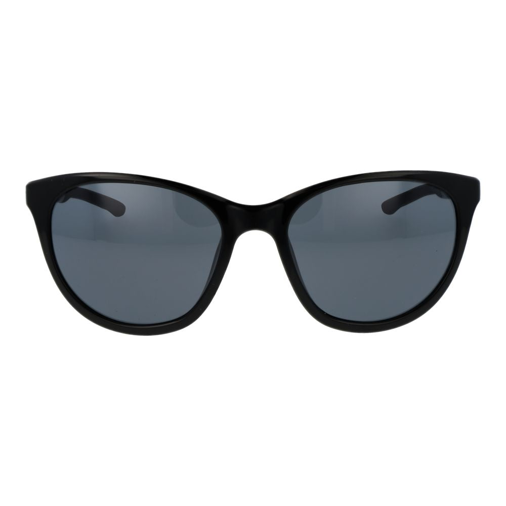 Sunglasses by Nike for women in plastic and black featuring an opulent full-rim cat-eye frame design with a sophisticated black coloured frame finish and high-performance non-polarized category-3-dark-tint lens.