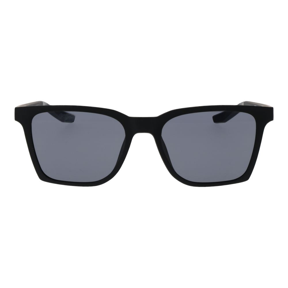 Sunglasses by Nike for men in plastic and black presents a sumptuous silhouette, featuring black coloured frame and full-rim square frame design with non-polarized category-3-dark-tint lens for a sumptuous look.