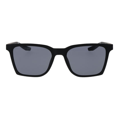 Sunglasses by Nike for men in plastic and black presents a sumptuous silhouette, featuring black coloured frame and full-rim square frame design with non-polarized category-3-dark-tint lens for a sumptuous look.