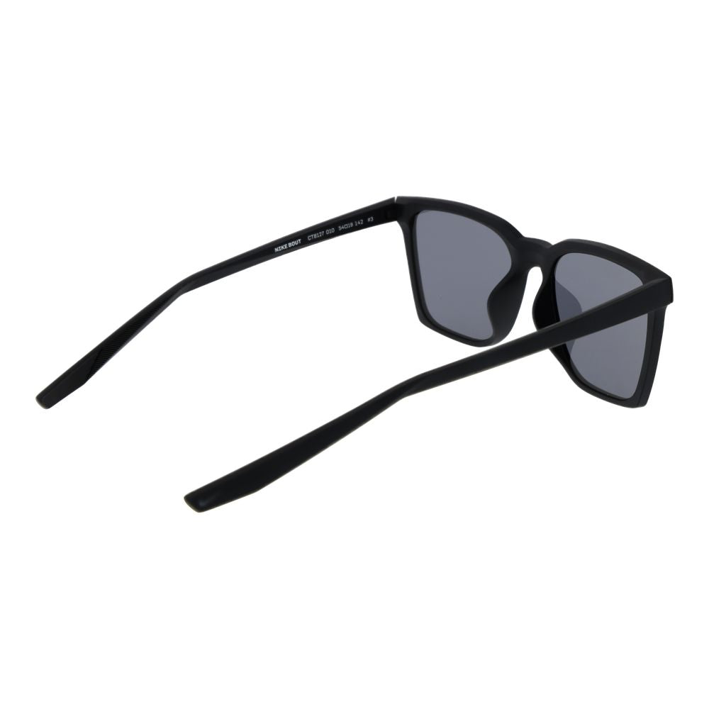 Sunglasses by Nike for men in plastic black showcases a ethereal silhouette, featuring black coloured frame full-rim square frame design with non-polarized category-3-dark-tint lens for a ethereal finish.