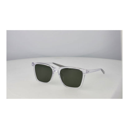 Sunglasses by Nike for men in plastic transparent features an lustrous full-rim square frame design with transparent coloured frame detailing and non-polarized category-3-dark-tint lens for a lustrous aesthetic.