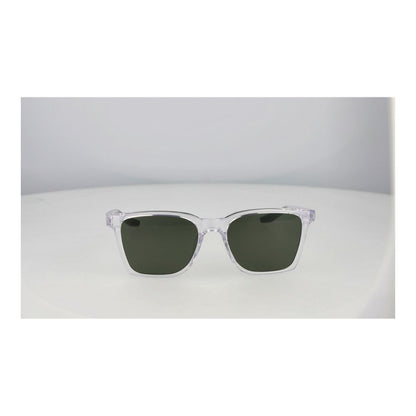 Sunglasses by Nike for men in plastic transparent features an ethereal full-rim square frame design with transparent coloured frame frames and non-polarized category-3-dark-tint lens for a ethereal finish.