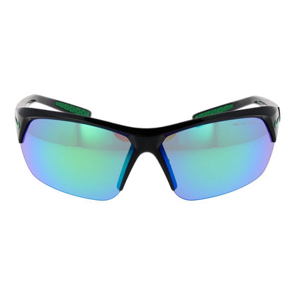 Sunglasses by Nike for men in and black presents a sumptuous silhouette, featuring black coloured frame and rectangle half-rim frame design with mirrored category-2-medium-tint lens for a sumptuous look.