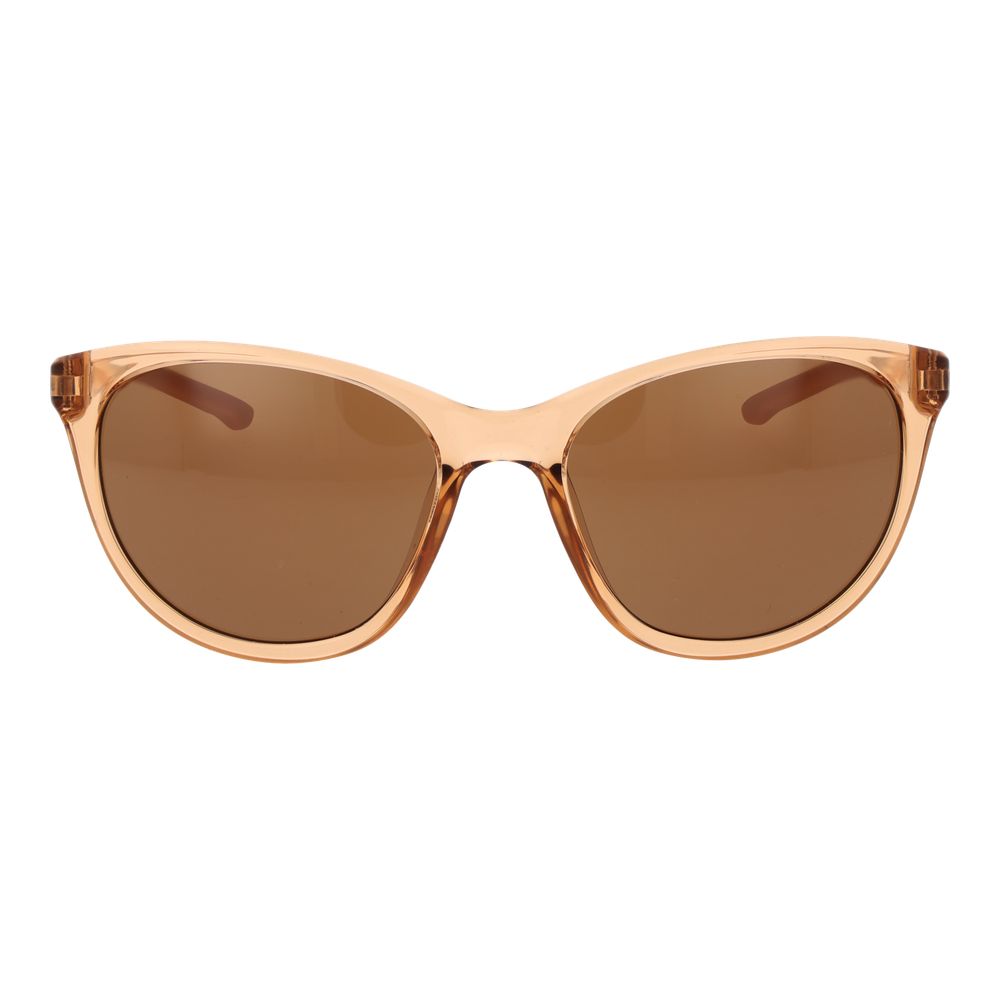 Sunglasses by Nike for women in and beige presents a sumptuous silhouette, featuring beige coloured frame and full-rim cat-eye frame design with non-polarized category-3-dark-tint lens for a sumptuous look.