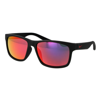 This Sunglasses by Nike for men in plastic black presents a sumptuous silhouette, showcasing a sumptuous full-rim square frame design in black coloured frame and high-performance mirrored category-3-dark-tint lens.