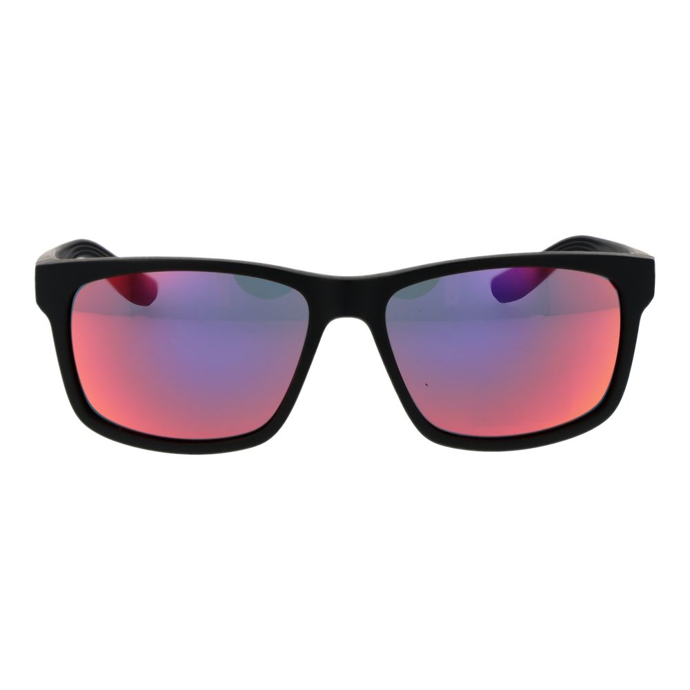 Sunglasses by Nike for men in plastic and black featuring an opulent full-rim square frame design with a sophisticated black coloured frame finish and high-performance mirrored category-3-dark-tint lens.