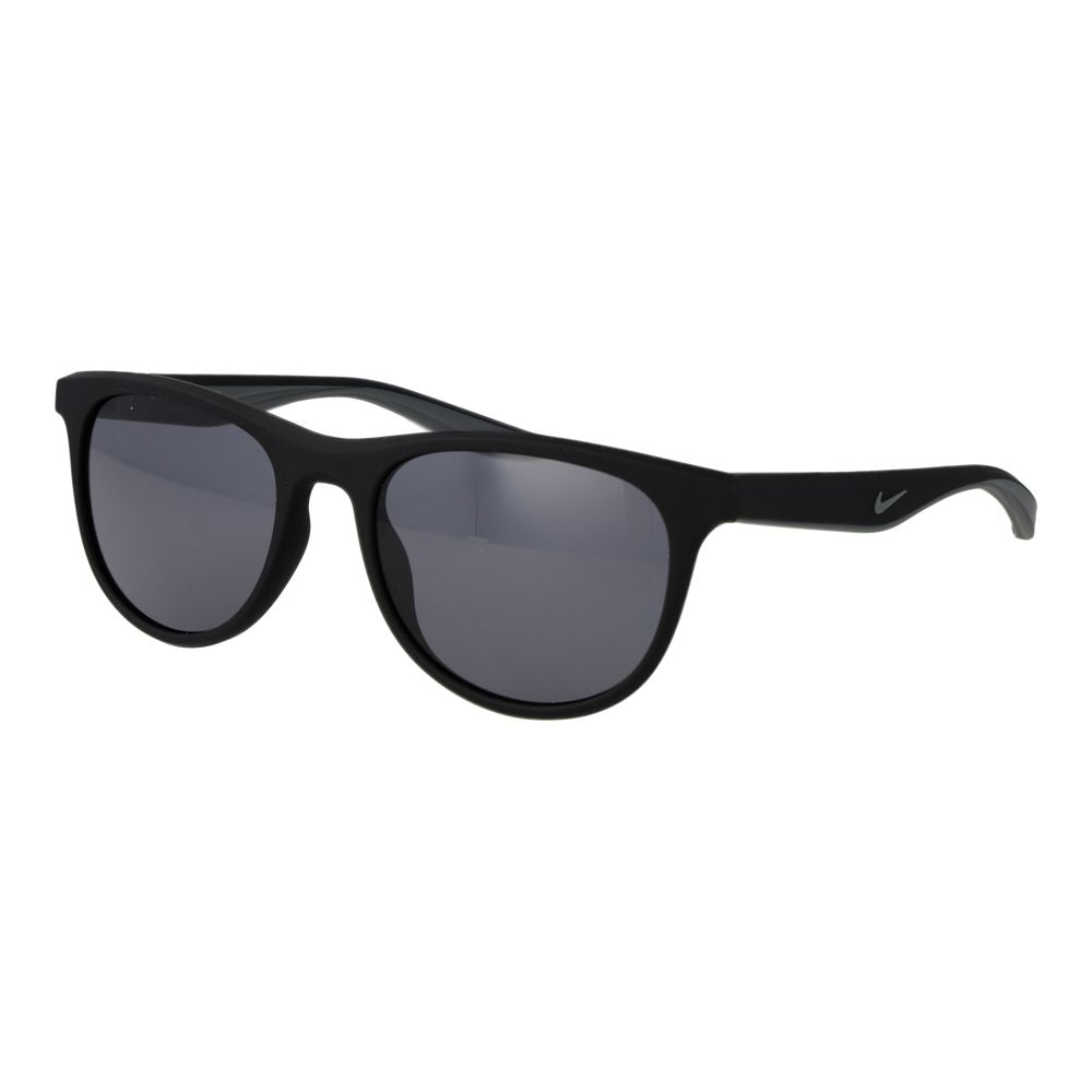 Sunglasses by Nike for unisex in plastic black features a sumptuous silhouette, showcasing a sumptuous full-rim round frame design in black coloured frame with high-performance non-polarized category-3-dark-tint lens.