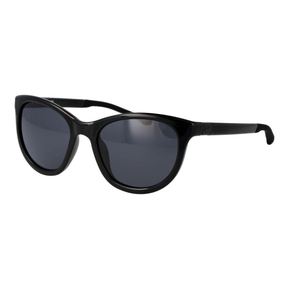 Sunglasses by Nike for women in plastic black features an lustrous full-rim cat-eye frame design with black coloured frame detailing and non-polarized category-3-dark-tint lens for a lustrous aesthetic.