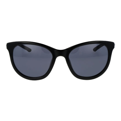 Sunglasses by Nike for women in plastic black features a sumptuous silhouette, showcasing a sumptuous full-rim cat-eye frame design in black coloured frame with high-performance non-polarized category-3-dark-tint lens.