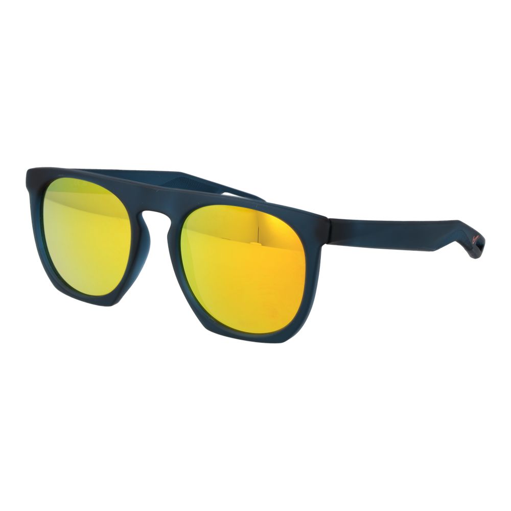 Sunglasses by Nike for unisex in plastic and blue featuring an opulent full-rim panto frame design with a sophisticated blue coloured frame finish and high-performance mirrored category-3-dark-tint lens.
