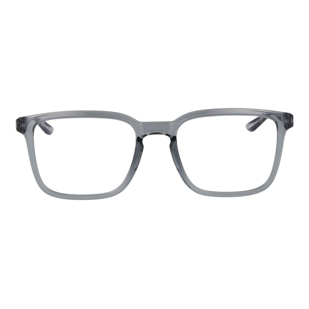 Sunglasses by Nike for men in plastic gray features an lustrous rectangle full-rim frame design with gray coloured frame detailing and non-polarized lens for a lustrous aesthetic.