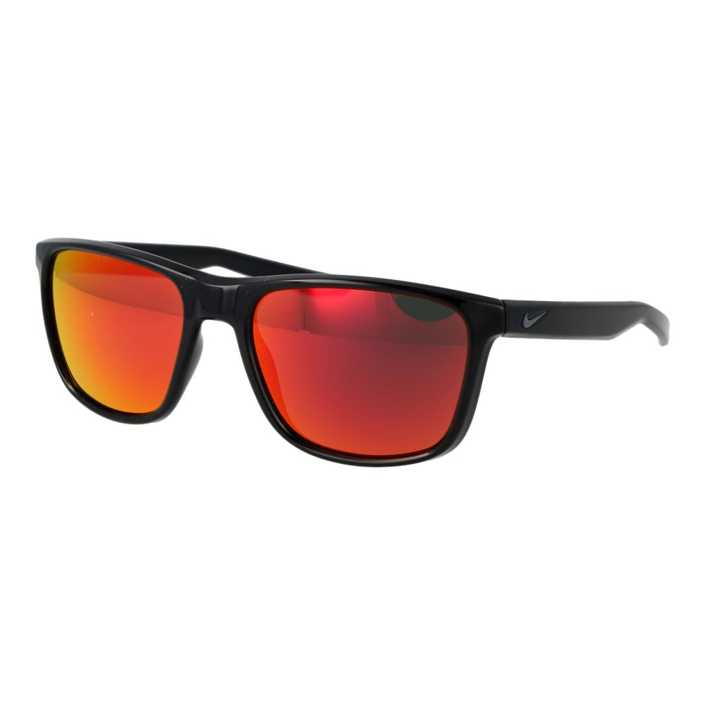 Sunglasses by Nike for unisex in plastic black showcases a ethereal silhouette, featuring black coloured frame rectangle full-rim frame design with mirrored category-3-dark-tint lens for a ethereal finish.