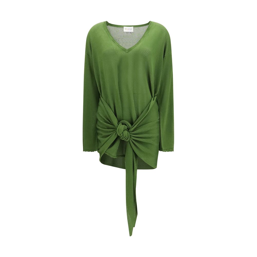 Dress by The Attico for women in viscose bicolour & patterned features an cute silhouette, detailed with a long-sleeve and that elegantly flows into a cute short mini.