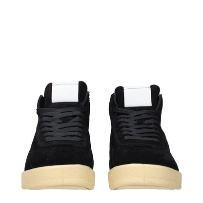 Sneakers by Jil Sander for men in suede leather black presents a impeccable silhouette as Men's High Top Suede Leather Sneakers, expertly defined by a impeccable high-top style for a impeccable, high-fashion look.