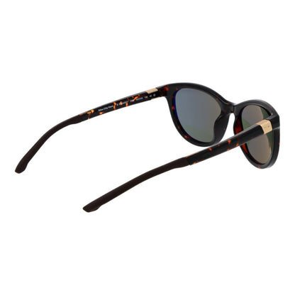 Sunglasses by Nike for women in plastic and brown presents a sumptuous silhouette, featuring brown coloured frame and full-rim cat-eye frame design with non-polarized category-3-dark-tint lens for a sumptuous look.