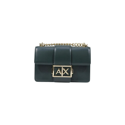 Large Messenger Handbag by Armani Exchange for women in polyester green & signature features an refined silhouette, showcasing a secure , ample , and versatile adjustable-strap for a sophisticated refined aesthetic.