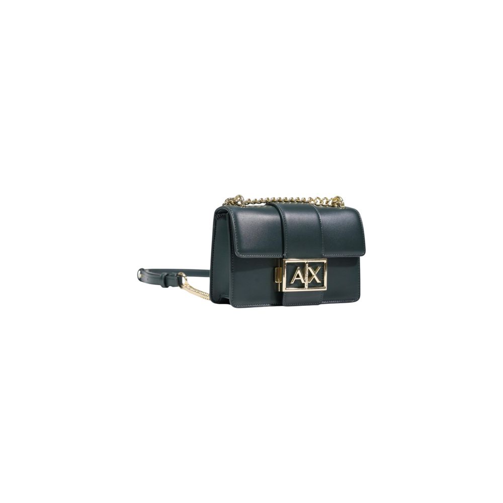 Large Messenger Handbag by Armani Exchange for women in polyester green & signature features a ornamental silhouette, showcasing a secure , ample , and ornamental adjustable-strap for a sophisticated look.