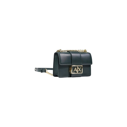 Large Messenger Handbag by Armani Exchange for women in polyester green & signature features a ornamental silhouette, showcasing a secure , ample , and ornamental adjustable-strap for a sophisticated look.