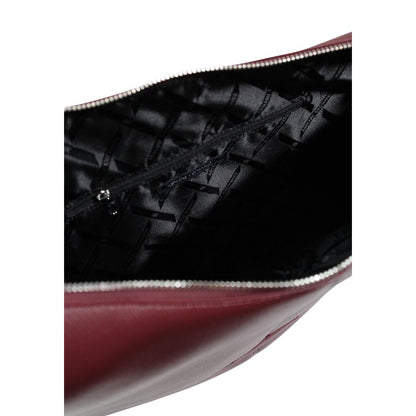 Medium Shoulder Evening Handbag by Armani Exchange for women in polyester burgundy features a signature silhouette, showcasing a secure and signature with versatile shoulder-strap & adjustable-strap for a sophisticated look.