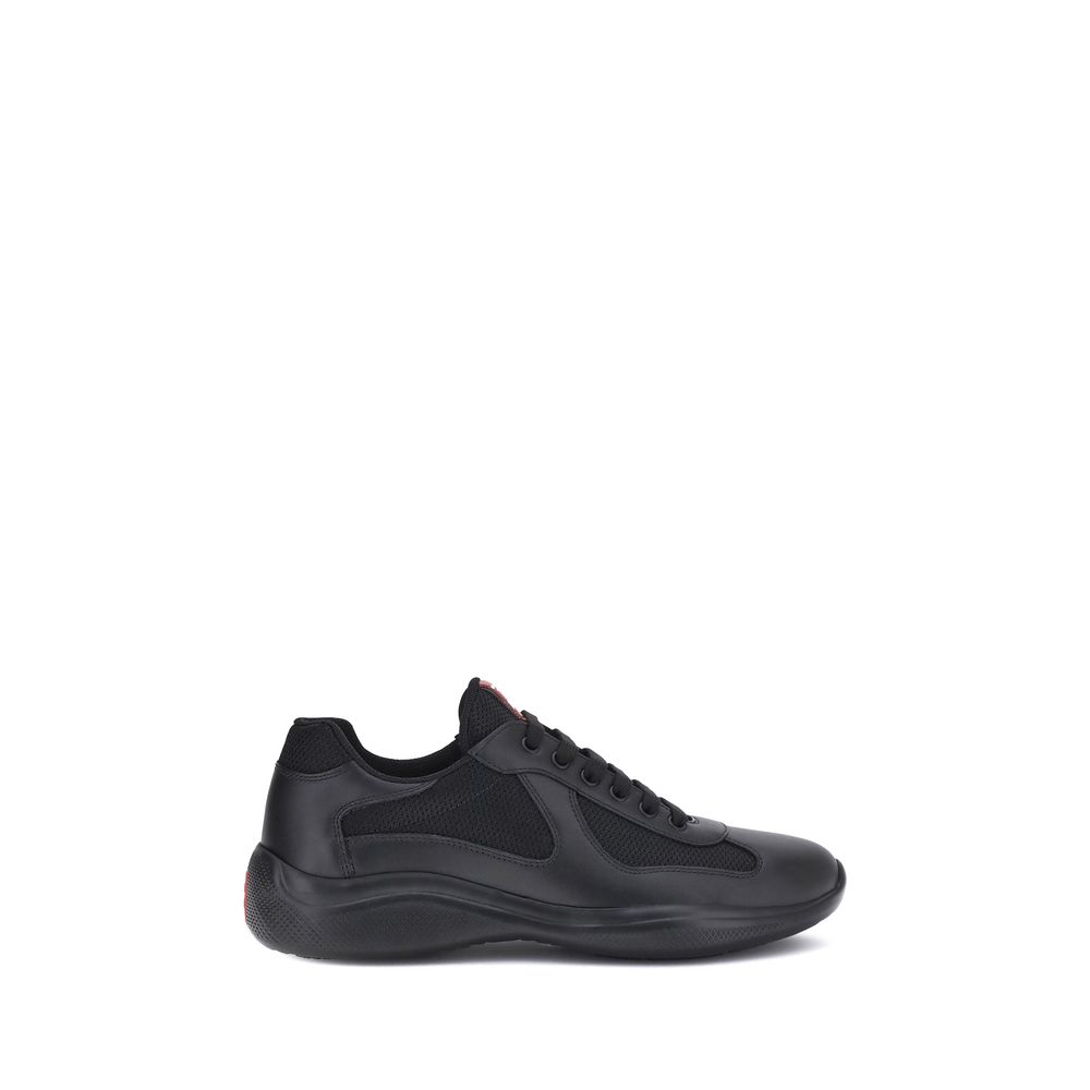 Sneakers by Prada for men in polyamide leather black features a chic design, perfectly showcasing the chic fashion style of this Men's Fashion Polyamide Leather Sneakers.