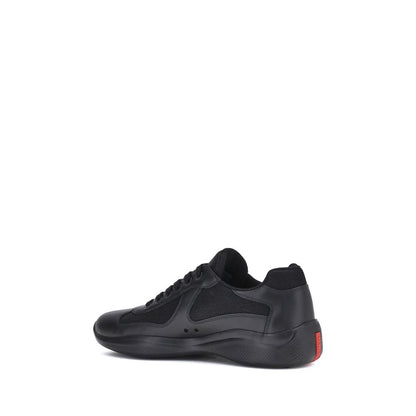 Sneakers by Prada for men in polyamide leather black features an timeless silhouette from the Men's Fashion Polyamide Leather Sneakers collection, showcasing a signature fashion style with an timeless finish.