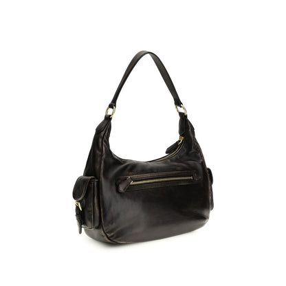 Shoulder Flap Bag by Miu Miu for women in bos taurus calf leather brown & gold features a effortless sophistication silhouette, secured by a flap with ample external-pockets and versatile shoulder-strap for a effortless sophistication finish.