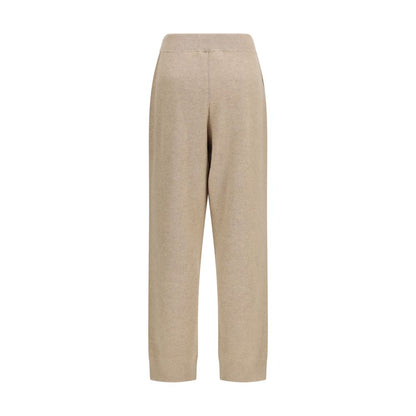 Casual Pants by Brunello Cucinelli for women in cashmere & capra leather beige features an sartorial straight, regular-fit & wide and long with a cut for a sartorial finish.