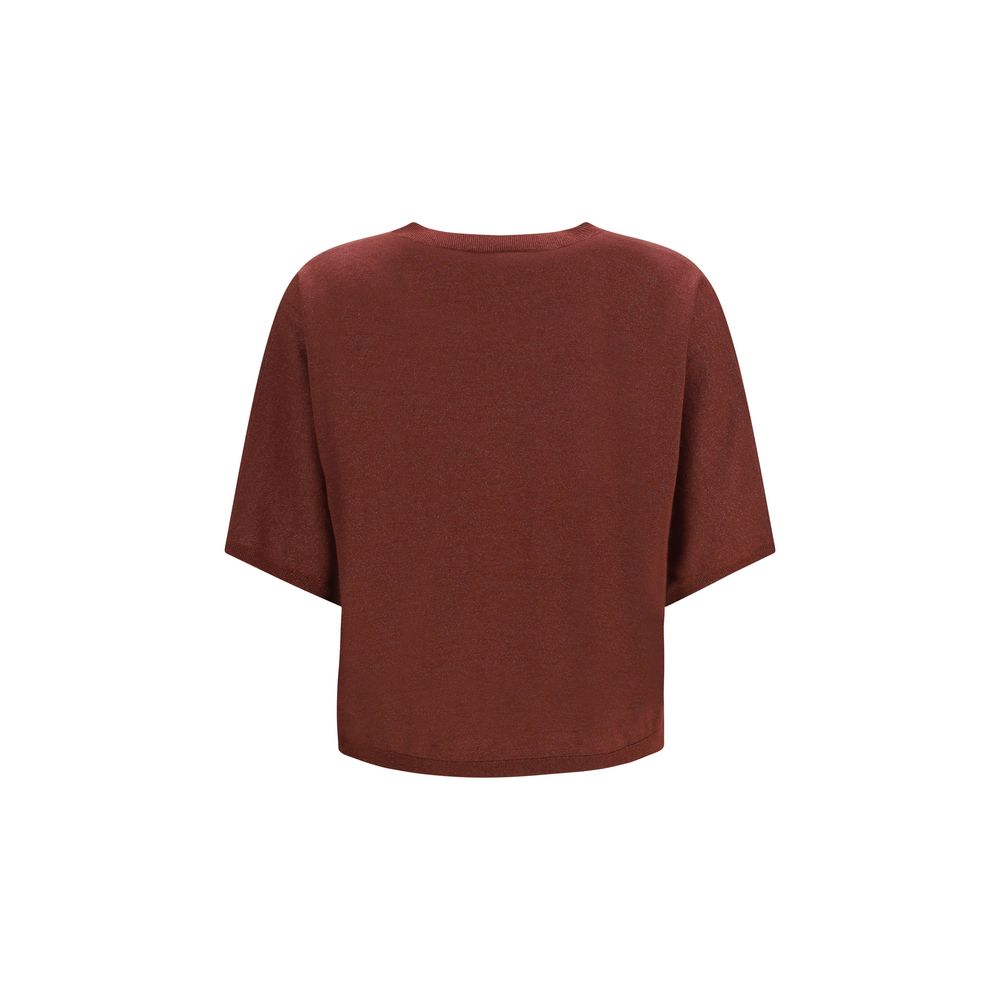 Sweatshirt by Brunello Cucinelli for women in cashmere silk & polyamide bordeaux features an magnificent silhouette, showcasing a sophisticated round neckline and detail for a truly magnificent finish.