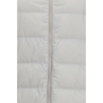 Puffer Jacket by Brunello Cucinelli for women in polyamide & goose-down gray features an on trend silhouette, showcasing refined pockets & insulated and a sophisticated for a truly on trend finish.