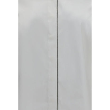 Dress Shirt by Brunello Cucinelli for women in stretch polyamide cotton white presents a discerning silhouette, showcasing a sophisticated and for a truly discerning finish.