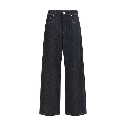 Jeans by Brunello Cucinelli for women in denim cotton blue features an sophisticated and straight-leg, regular-fit & oversized with a precise long, creating a sophisticated and sophisticated silhouette.