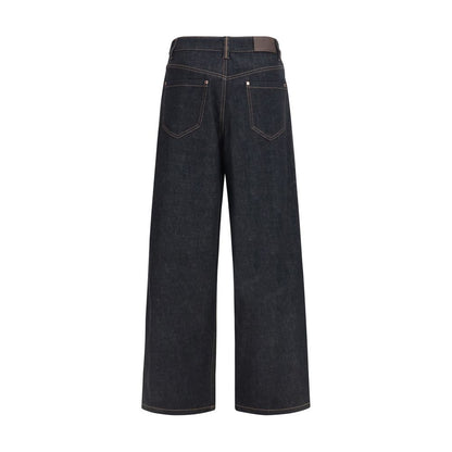 Brunello Cucinelli Blue Cotton Straight-Leg Jeans