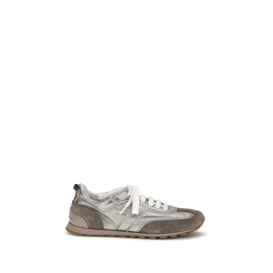 Athletic Sneakers by Brunello Cucinelli for women in bos taurus calf suede leather multicolor features an exquisite silhouette, showcasing the premium athletic style of the Women's Athletic Bos Taurus Calf Suede Leather Sneakers with an exquisite finish.