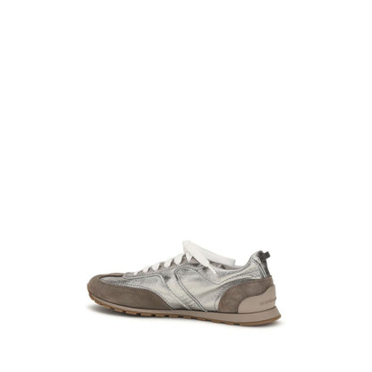 Athletic Sneakers by Brunello Cucinelli for women in bos taurus calf suede leather multicolor showcases an impeccable silhouette, defined by an impeccable athletic style design that perfectly captures the essence of the Women's Athletic Bos Taurus Calf Suede Leather Sneakers.