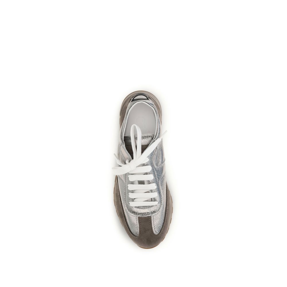 Athletic Sneakers by Brunello Cucinelli for women in bos taurus calf suede leather multicolor features an effortless chic silhouette, showcasing the signature athletic style of the Women's Athletic Bos Taurus Calf Suede Leather Sneakers collection with a truly effortless chic finish.