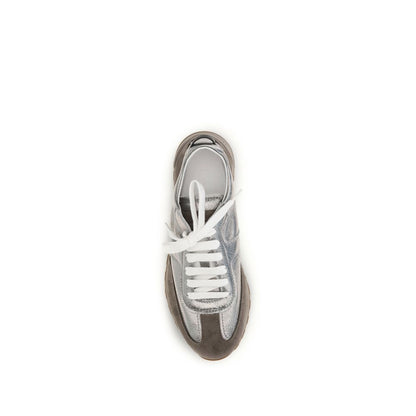 Athletic Sneakers by Brunello Cucinelli for women in bos taurus calf suede leather multicolor features an effortless chic silhouette, showcasing the signature athletic style of the Women's Athletic Bos Taurus Calf Suede Leather Sneakers collection with a truly effortless chic finish.