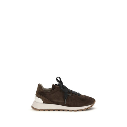 Athletic Sneakers by Brunello Cucinelli for women in tu & bos taurus calf suede leather brown features an timeless silhouette from the Monile Women's Athletic TU & Bos Taurus Calf Suede Leather Sneakers collection, showcasing a timeless athletic style for a timeless look.