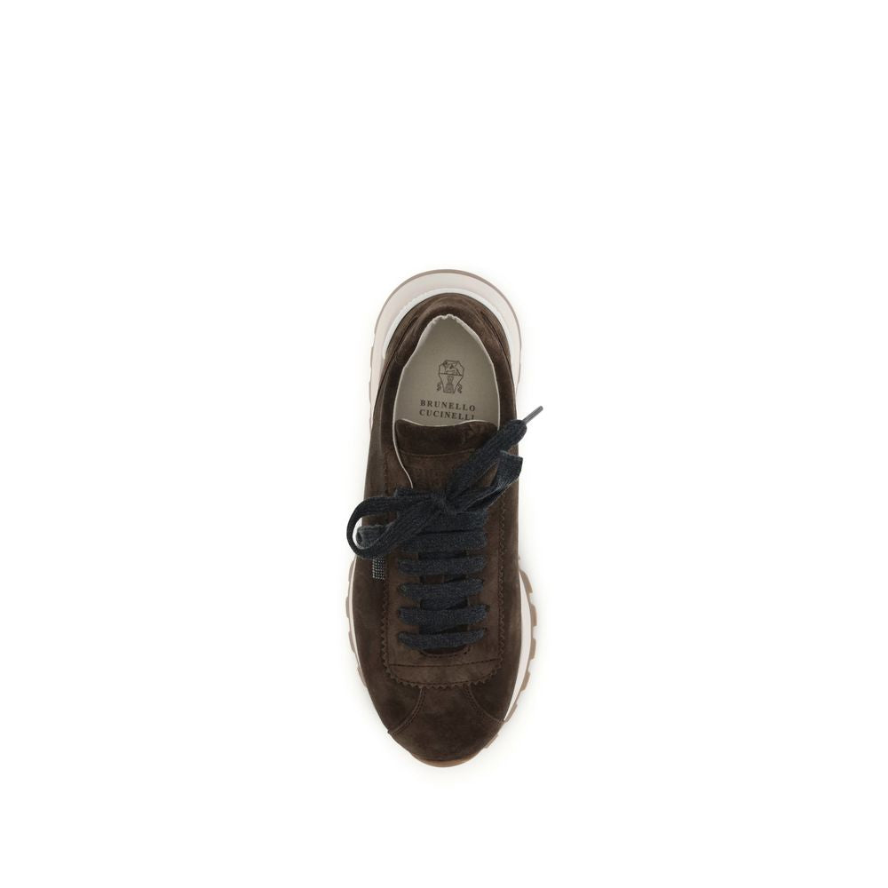 Athletic Sneakers Brunello Cucinelli women tu & bos taurus calf suede leather brown featuring a avant-garde Monile Women's Athletic TU & Bos Taurus Calf Suede Leather Sneakers design with a avant-garde athletic style for a refined finish.