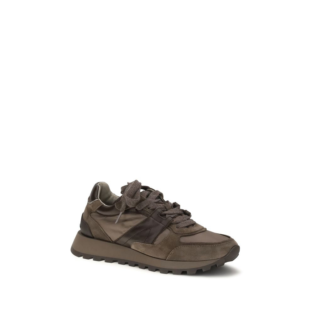 Athletic Sneakers by Brunello Cucinelli for women in bos taurus calf suede leather brown features an exquisite silhouette, showcasing the premium athletic style of the Women's Athletic Bos Taurus Calf Suede Leather Sneakers with an exquisite finish.