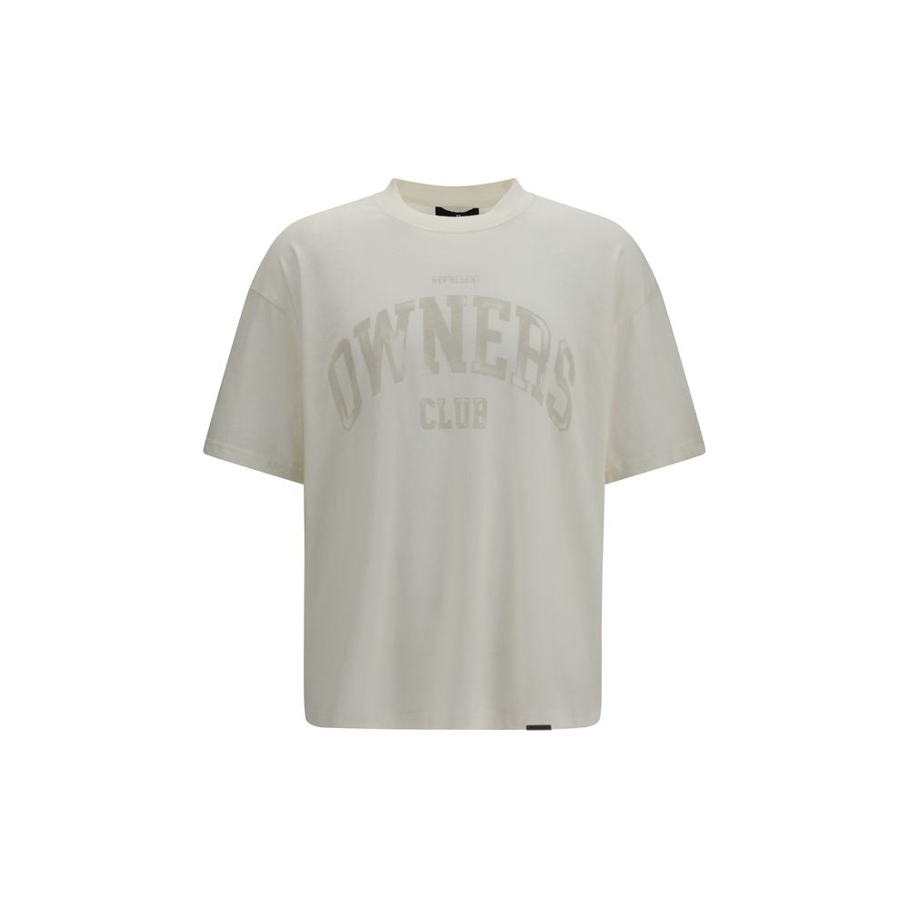 T-Shirt by Represent for men in cotton white showcases a dramatic silhouette, elegantly detailed with a dramatic crew neckline and short-sleeve for a truly dramatic finish.
