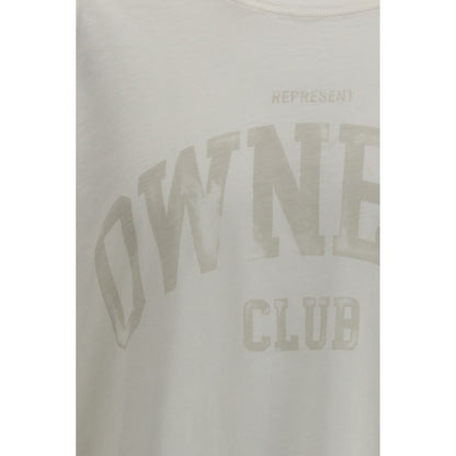 T-Shirt by Represent for men in cotton white showcases a fashionable silhouette, elegantly detailed with a fashionable and crew neckline for a sophisticated, high-fashion look.