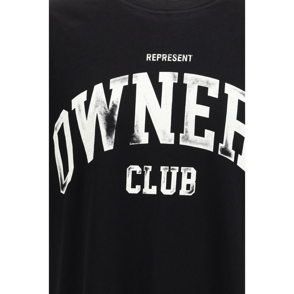 T-Shirt by Represent for men in cotton black features an edgy silhouette, meticulously detailed with a sophisticated and crew neckline for a truly edgy finish.