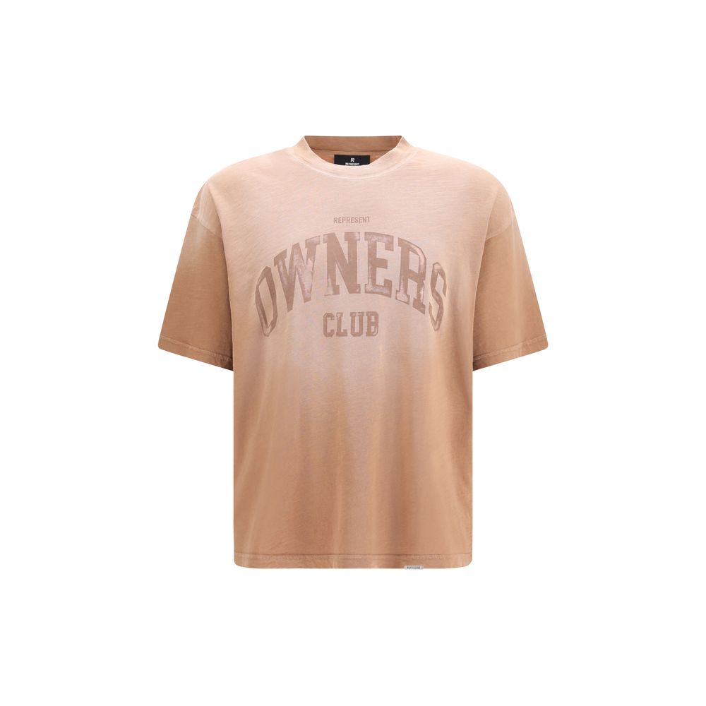 T-Shirt by Represent for men in cotton brown showcases a unassuming silhouette, artfully detailed with a refined crew neckline and unassuming short-sleeve for a sophisticated, contemporary look.