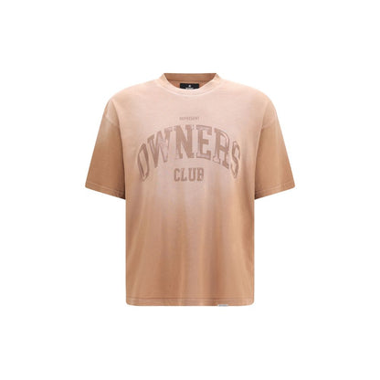 T-Shirt by Represent for men in cotton brown showcases a unassuming silhouette, artfully detailed with a refined crew neckline and unassuming short-sleeve for a sophisticated, contemporary look.