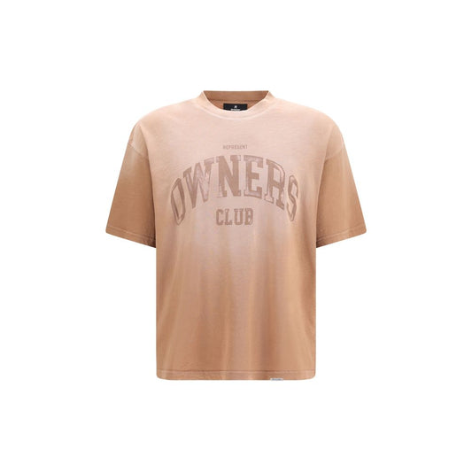 T-Shirt by Represent for men in cotton brown showcases a unassuming silhouette, artfully detailed with a refined crew neckline and unassuming short-sleeve for a sophisticated, contemporary look.