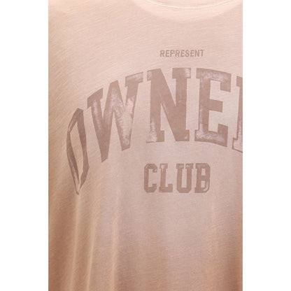 T-Shirt by Represent for men in cotton brown features an edgy silhouette, meticulously detailed with a sophisticated and crew neckline for a truly edgy finish.